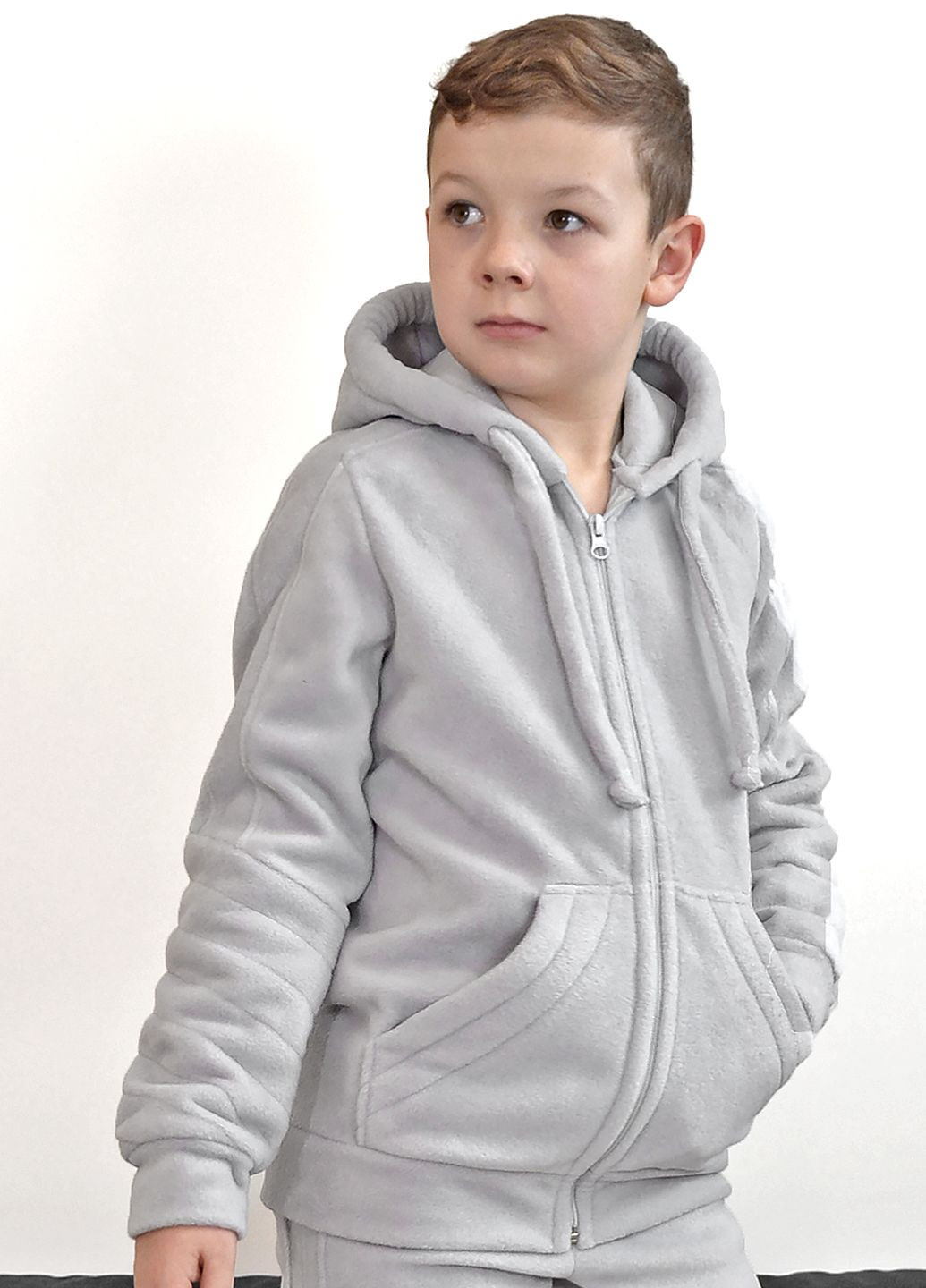 Світло-сірий демісезонний костюм polar фліс для хлопчика від ZM