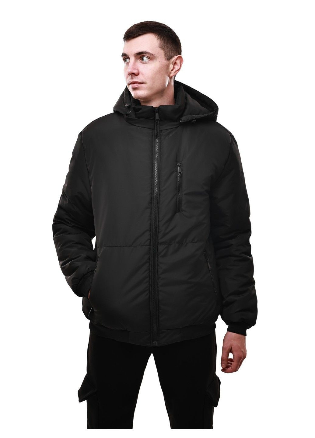 Чорна зимня куртка зимова чоловіча Sport