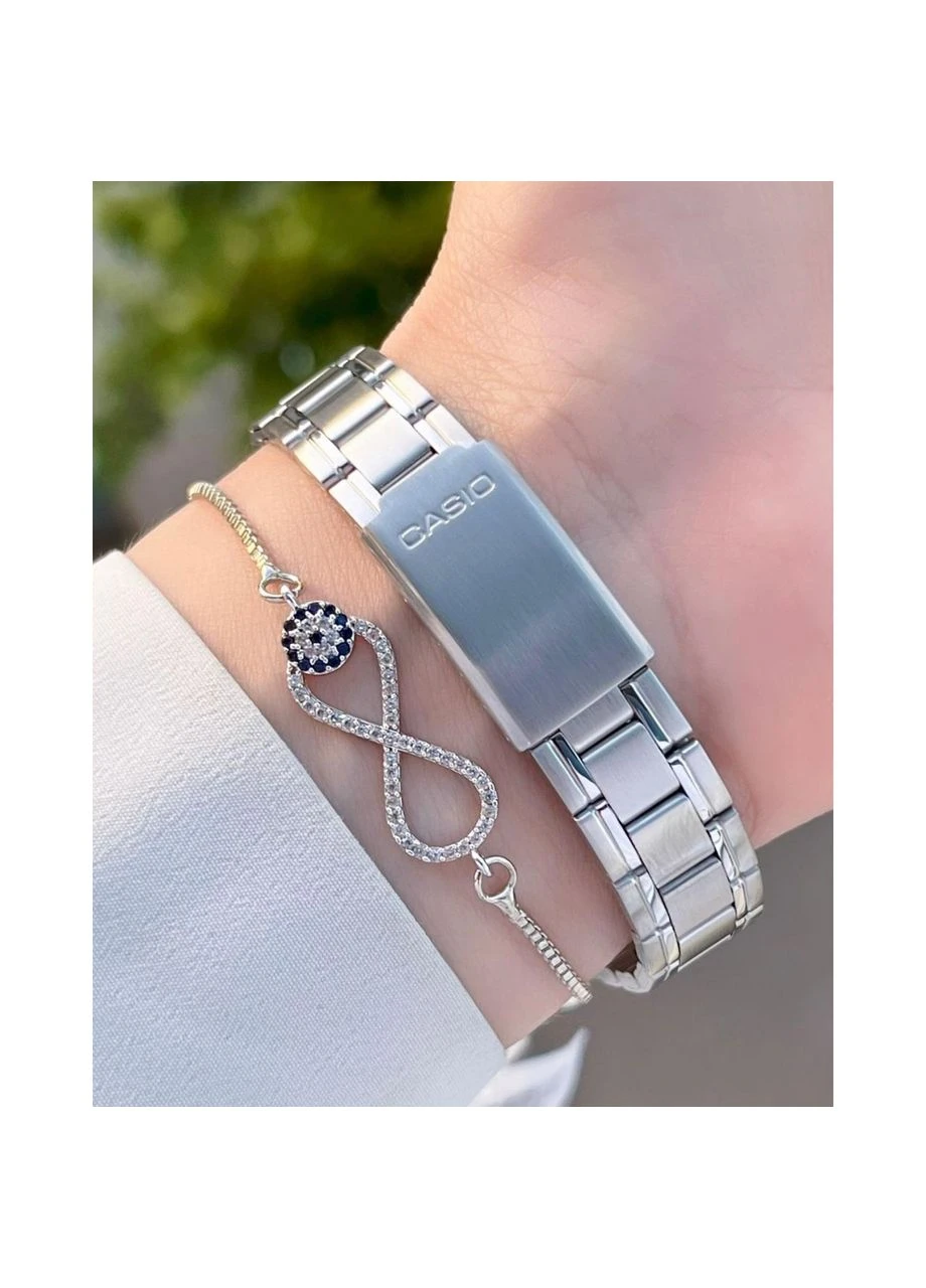Женские часы LTP-V007D-7B, кварцевые, стальной браслет, WR 30 м Casio (402865811)