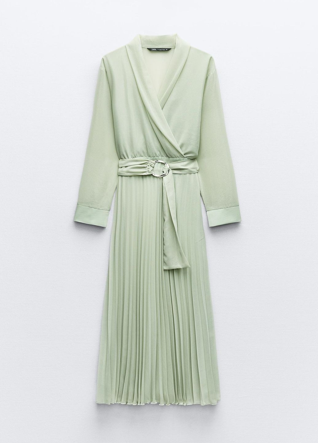 Сіро-зелена ділова сукня Zara однотонна