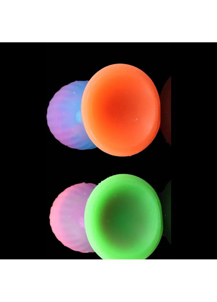 Анальний корок GLOW-Plug 3,8 см силіконовий на присосці фосфорний світить різні кольори No Brand (303909407)