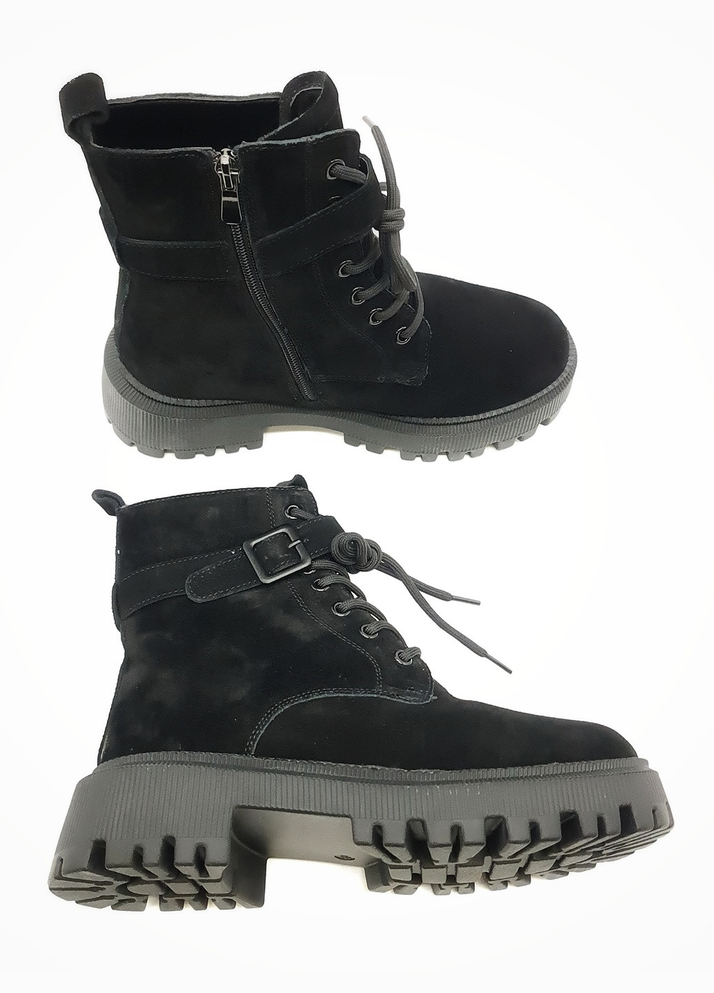 Жіночі черевики зимові чорні замшеві II-11-13 25,5 см (р) It is (259299427)