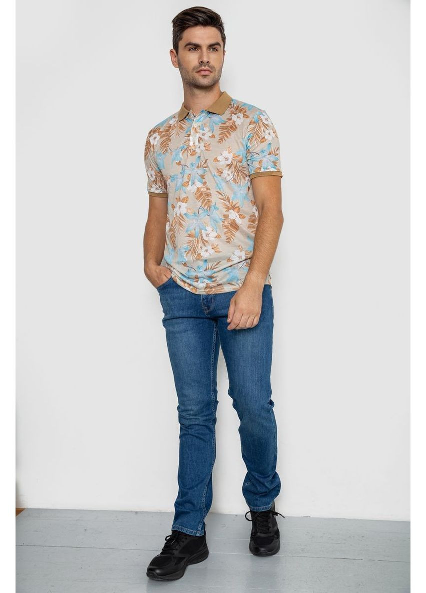 Цветная футболка-поло мужское с принтом, 247r315 для мужчин Ager