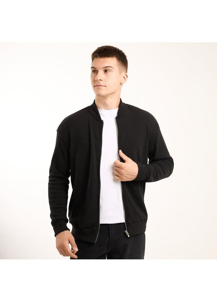 Чоловіча кофта демісезонна на блискавці чорна Freedom (365818951)