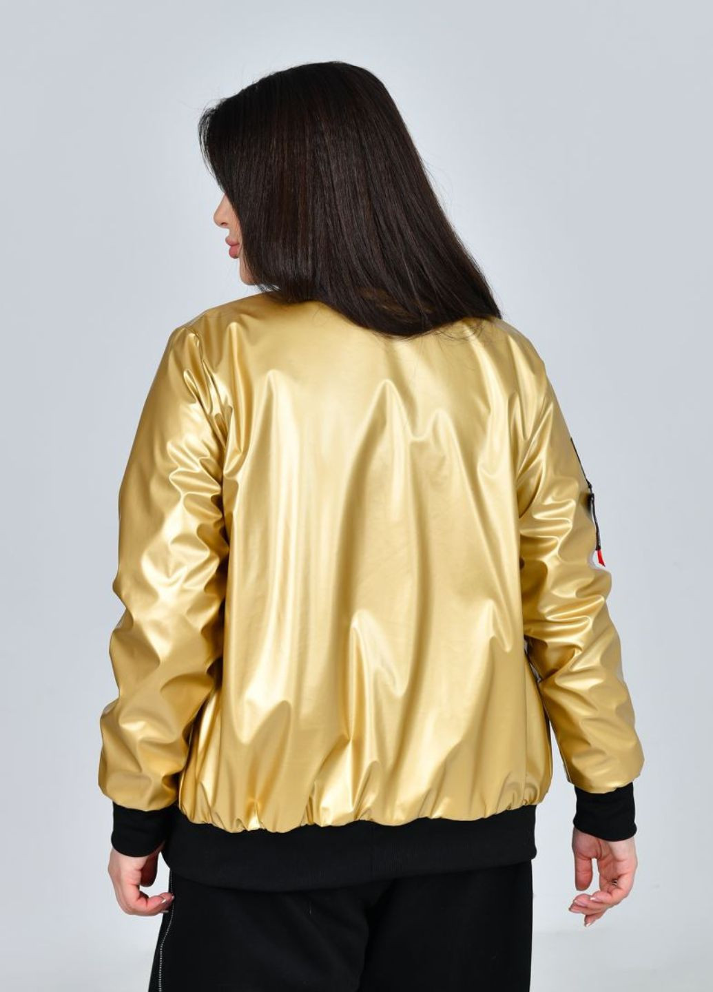 Золотая демисезонная демисезонная куртка-бомбер No Brand