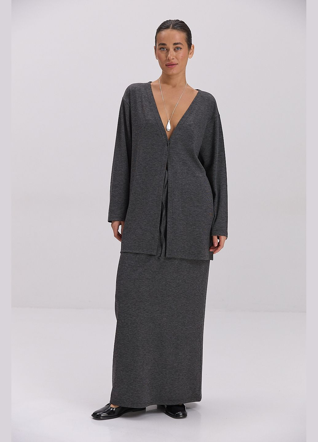 Жіночий трикотажний костюм зі спідницею і кардиганом Arjen (319311951)