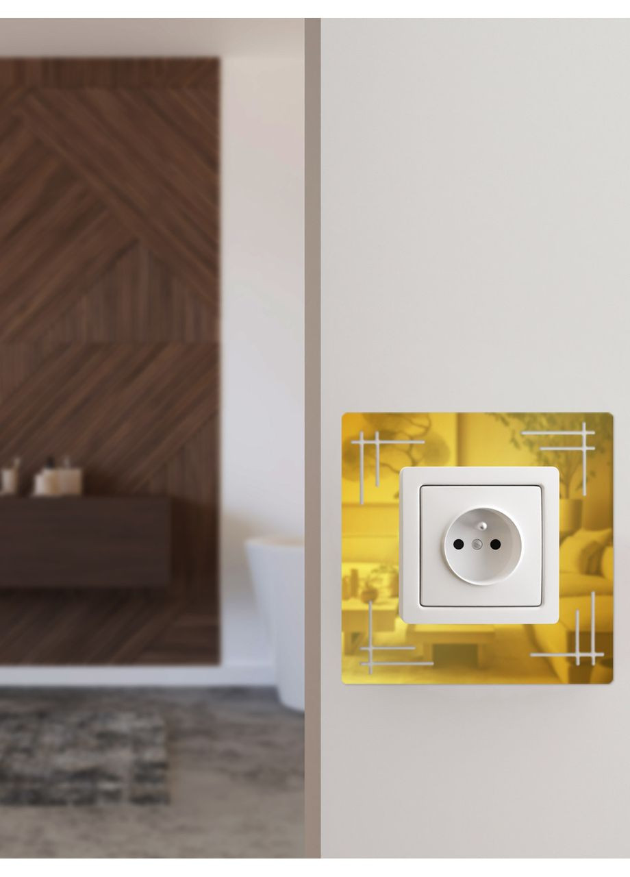 Наклейки дзеркальні під вимикач інтер'єрні акрилові №5 Золото 1 шт. Ваша Світлість (366334664)