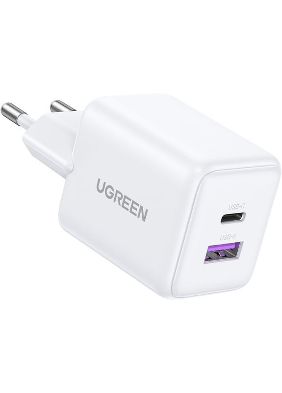 Зарядний пристрій 2xUSB 30W (USB-A + USB-C) X516 Gan білий Ugreen (370616371)
