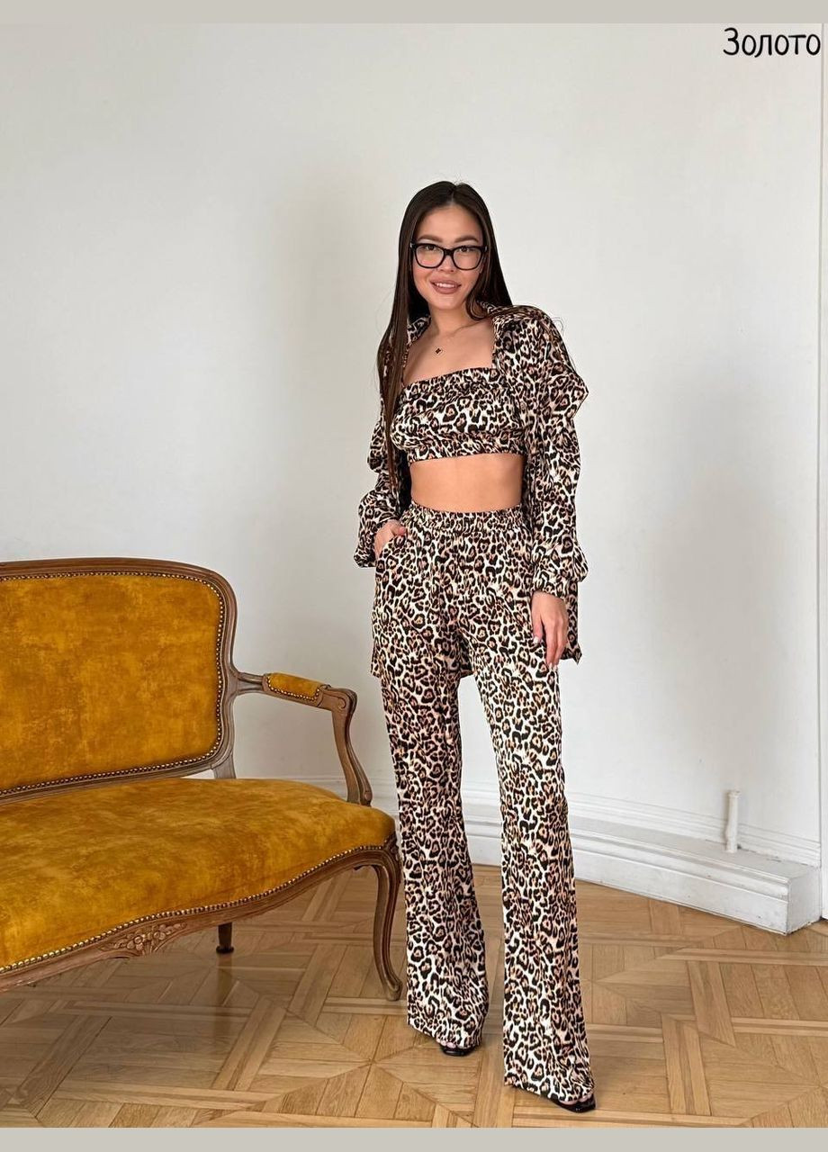 Жіночий золотий костюм трійка No Brand (343277077)