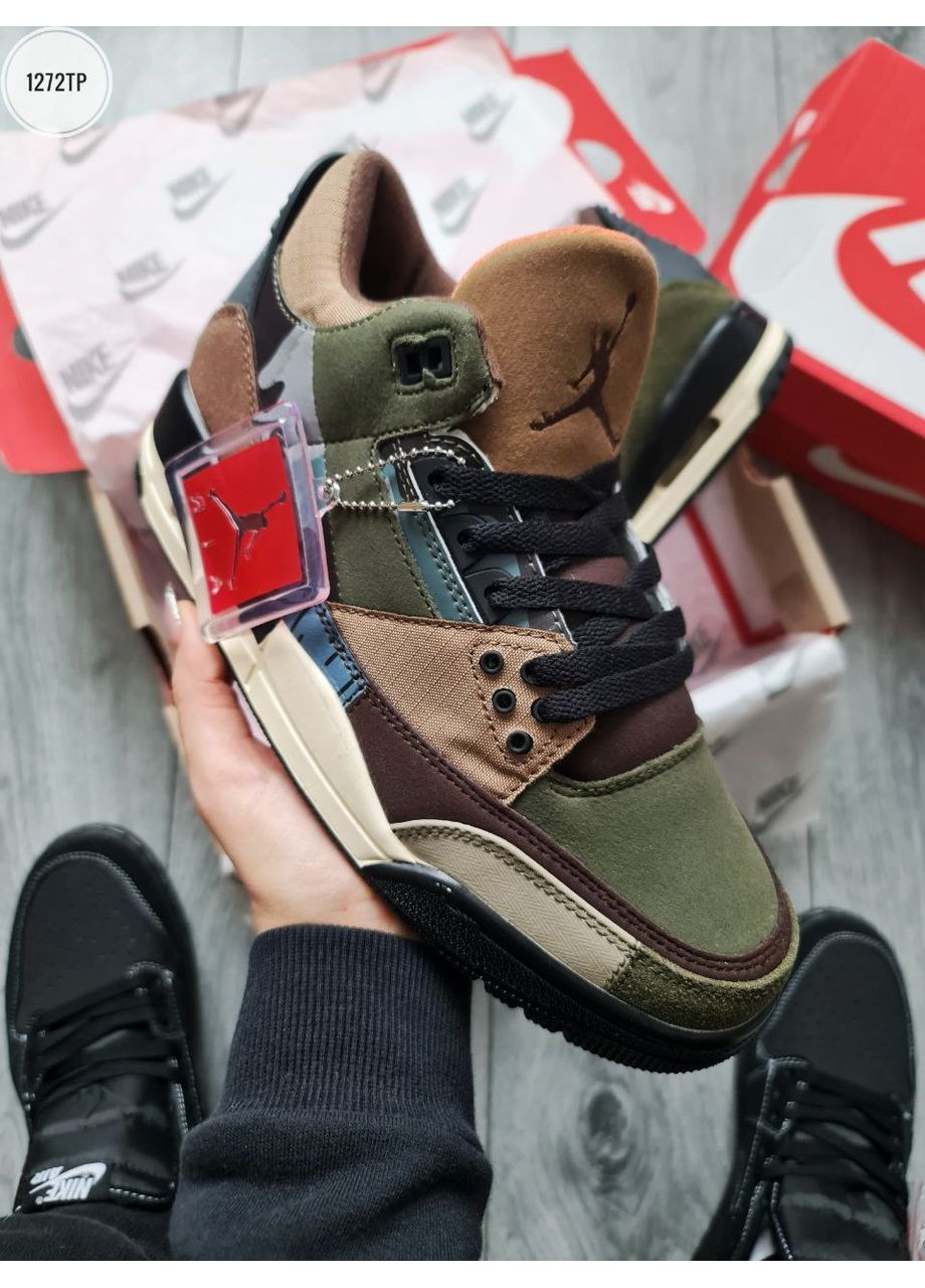 Цветные демисезонные кроссовки мужские nike air jordan 3 como найк аир джордан No Brand