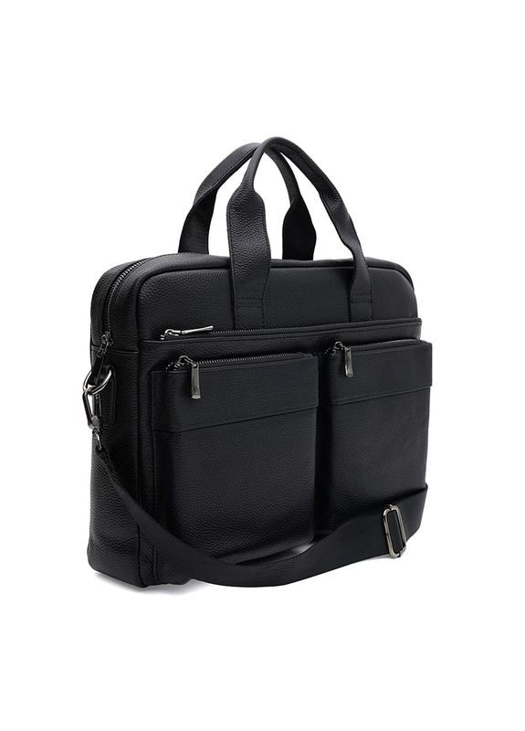 Мужской кожаный портфель K166451bl-black Borsa Leather (366343722)