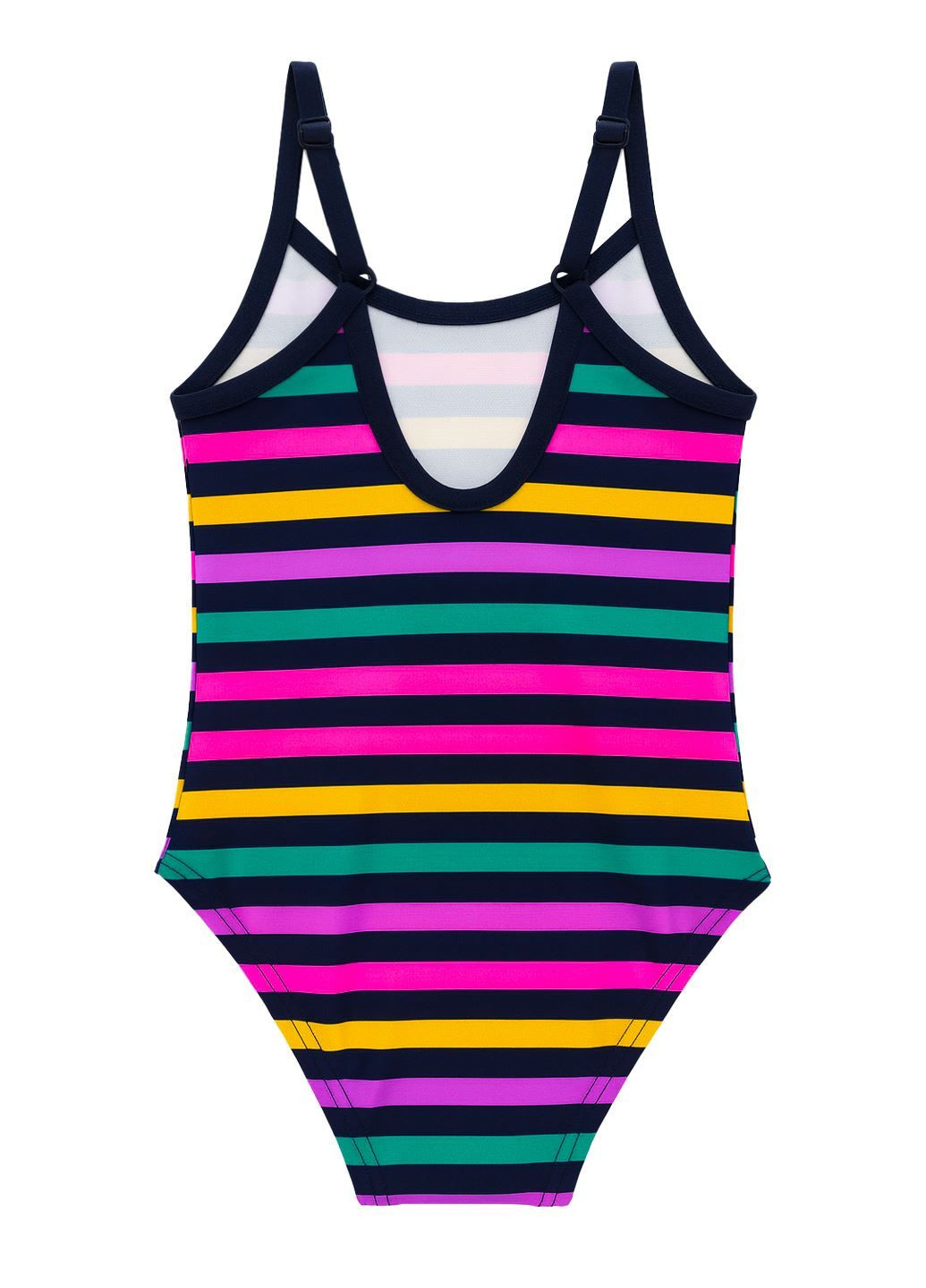 Темно-синій літній дитячий суцільний купальник у смужку суцільний Lulu Castagnette