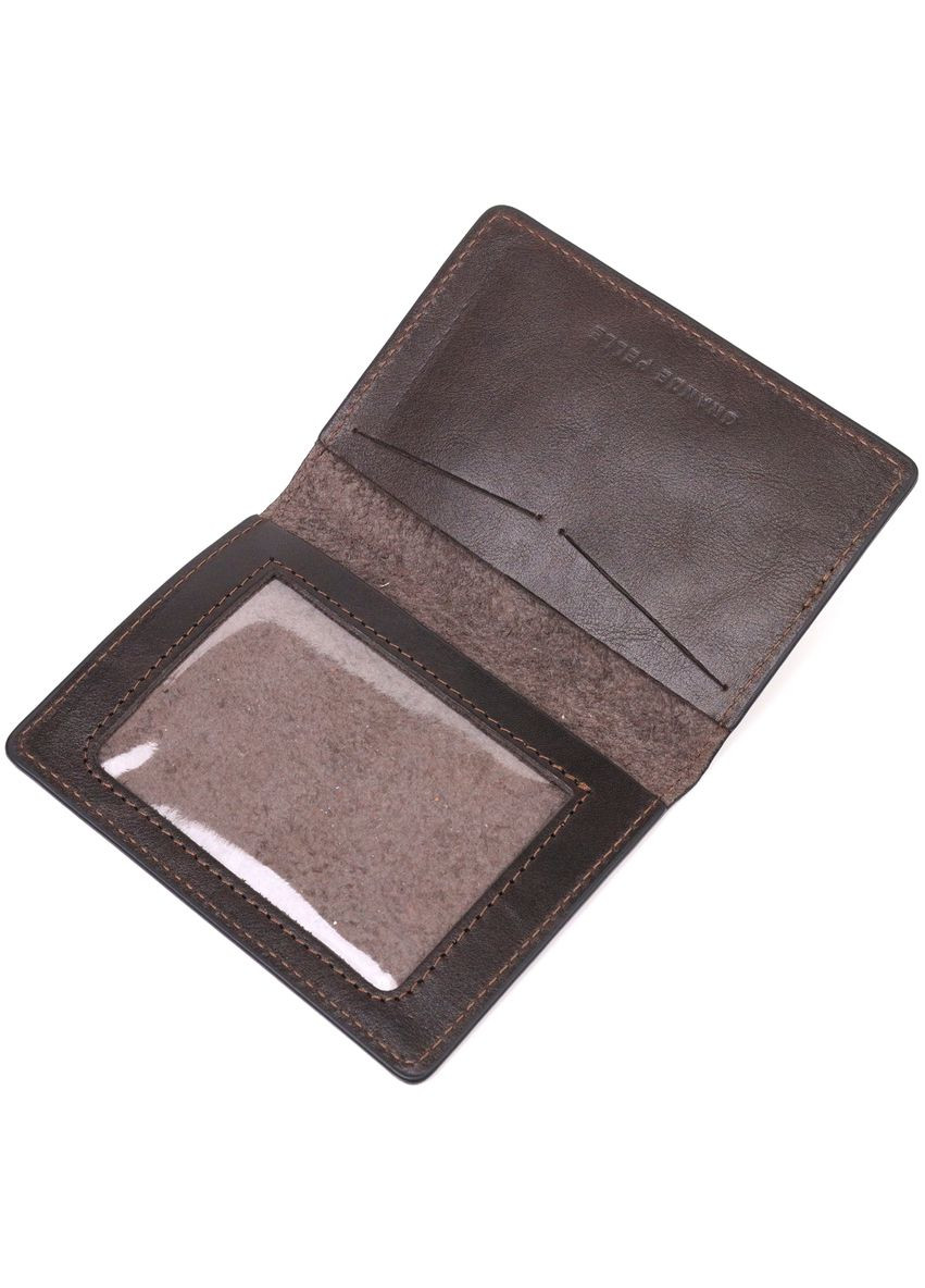 Обложка из глянцевой кожи на военный билет Тризуб ЗСУ 16748 Коричневая Grande Pelle (331913531)