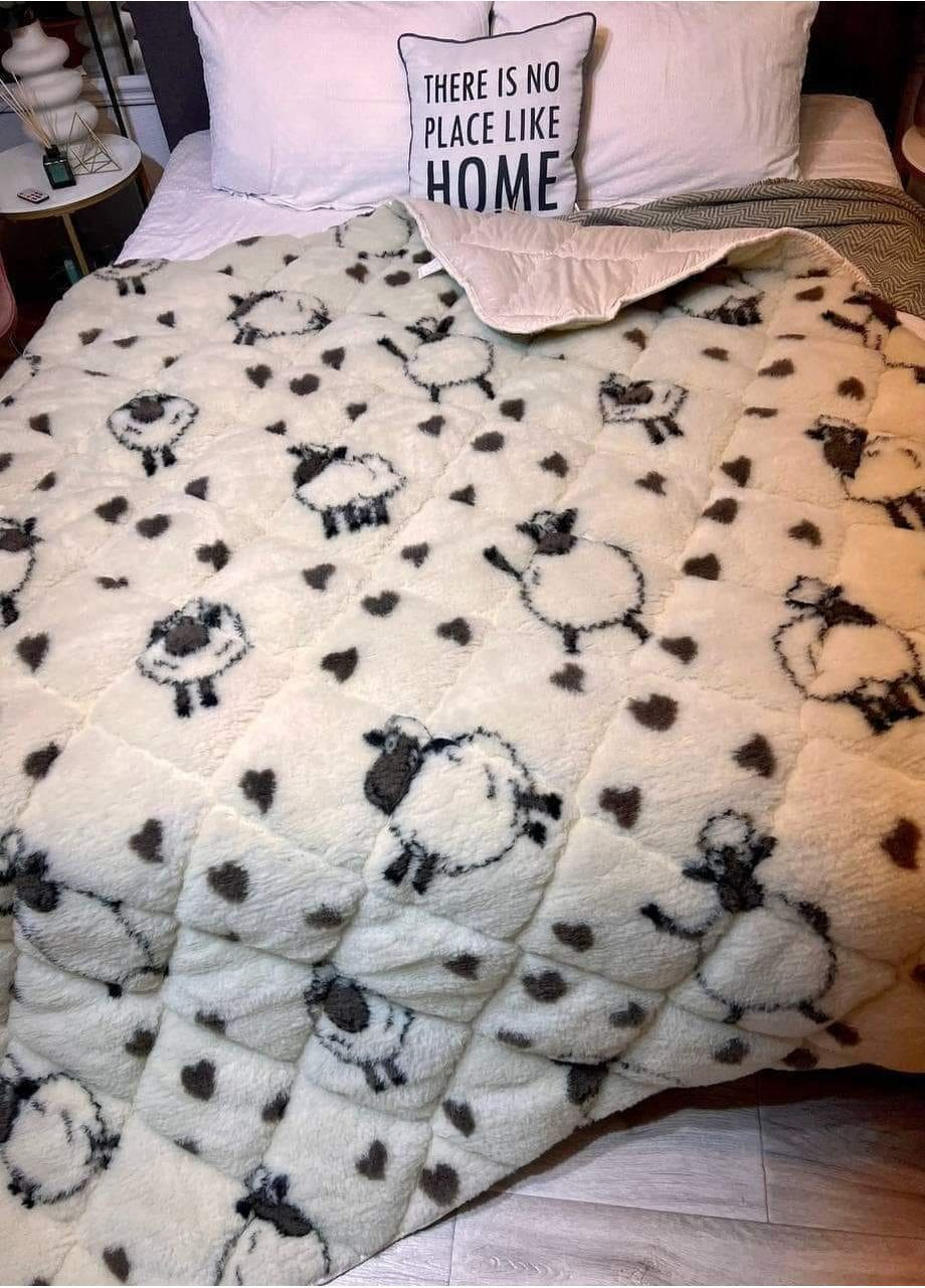 Ковдра зимова з відкритим хутром Баранчик Шон Двоспальна розмір 180х220 см ±5% мікрофібра / паяний холофайбер SOVA текстиль Ковдра хутро Баранчик Шон - 2,0 (364963545)