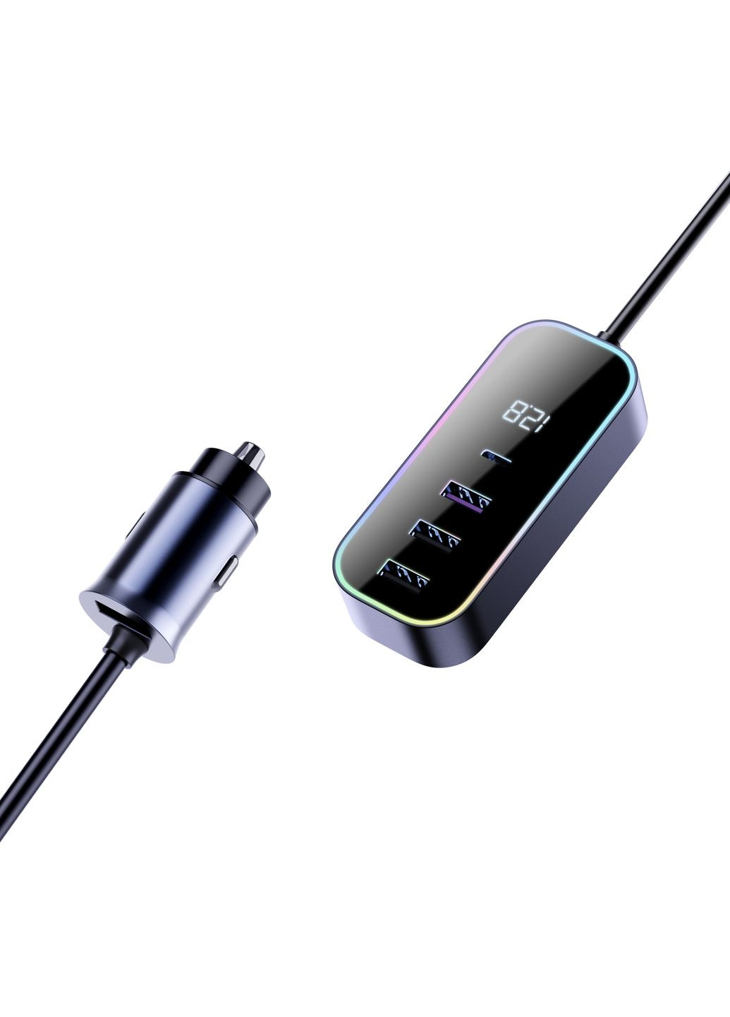 Автомобільний зарядний пристрій (автозарядка) Hub Acey 107W CCAAAAC-01BK Чорний Remzona (334293891)