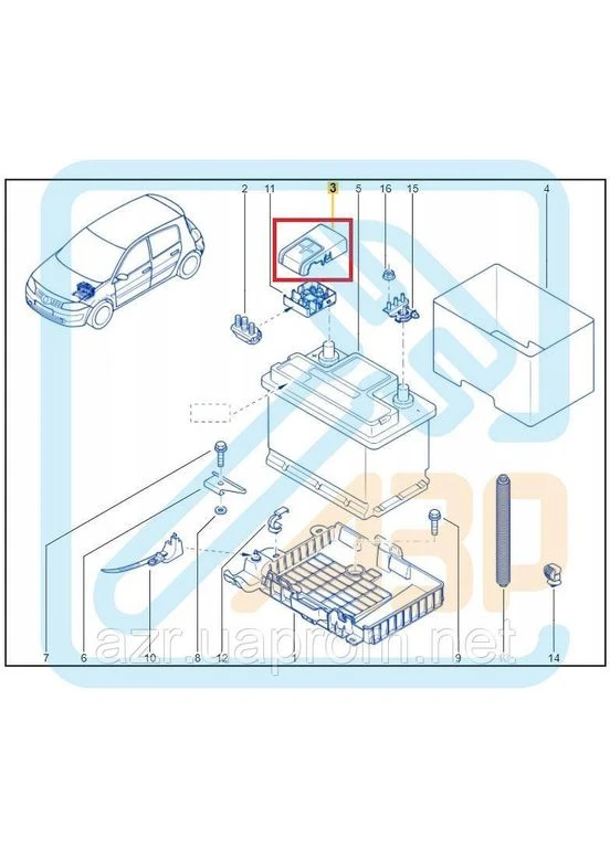 Кришка до плюсової клеми АКБ із запобіжниками ( 82 00 166 664 ) Renault (392741964)