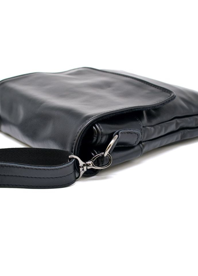 Чоловіча шкіряна сумка через плече планшет месенджер із натуральної шкіри чорна 25*24*5 см TARWA (329148076)