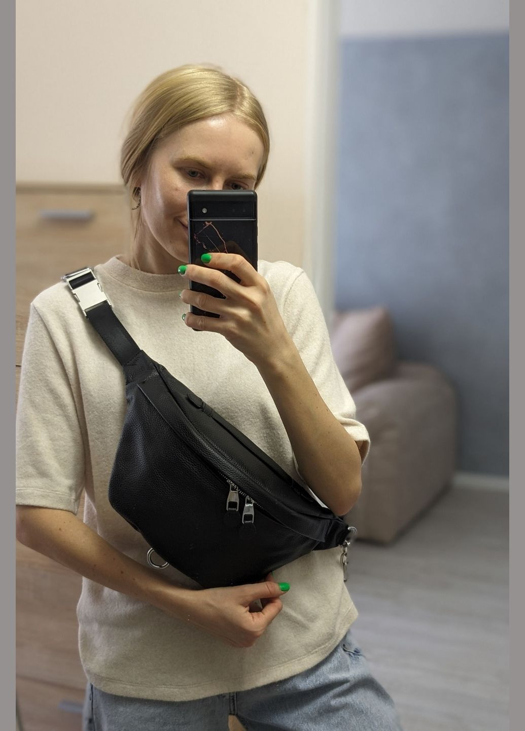 Сумка-бананка кожаная Vishnya (283018047)