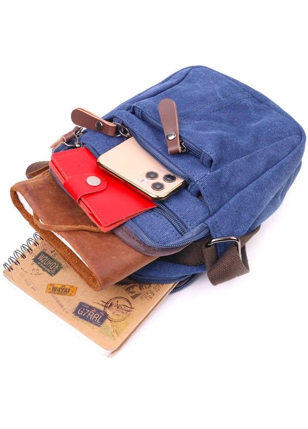 Спортивная сумка планшет через плечо мужская текстильная маленькая Синий 37609 Vintage (361660304)