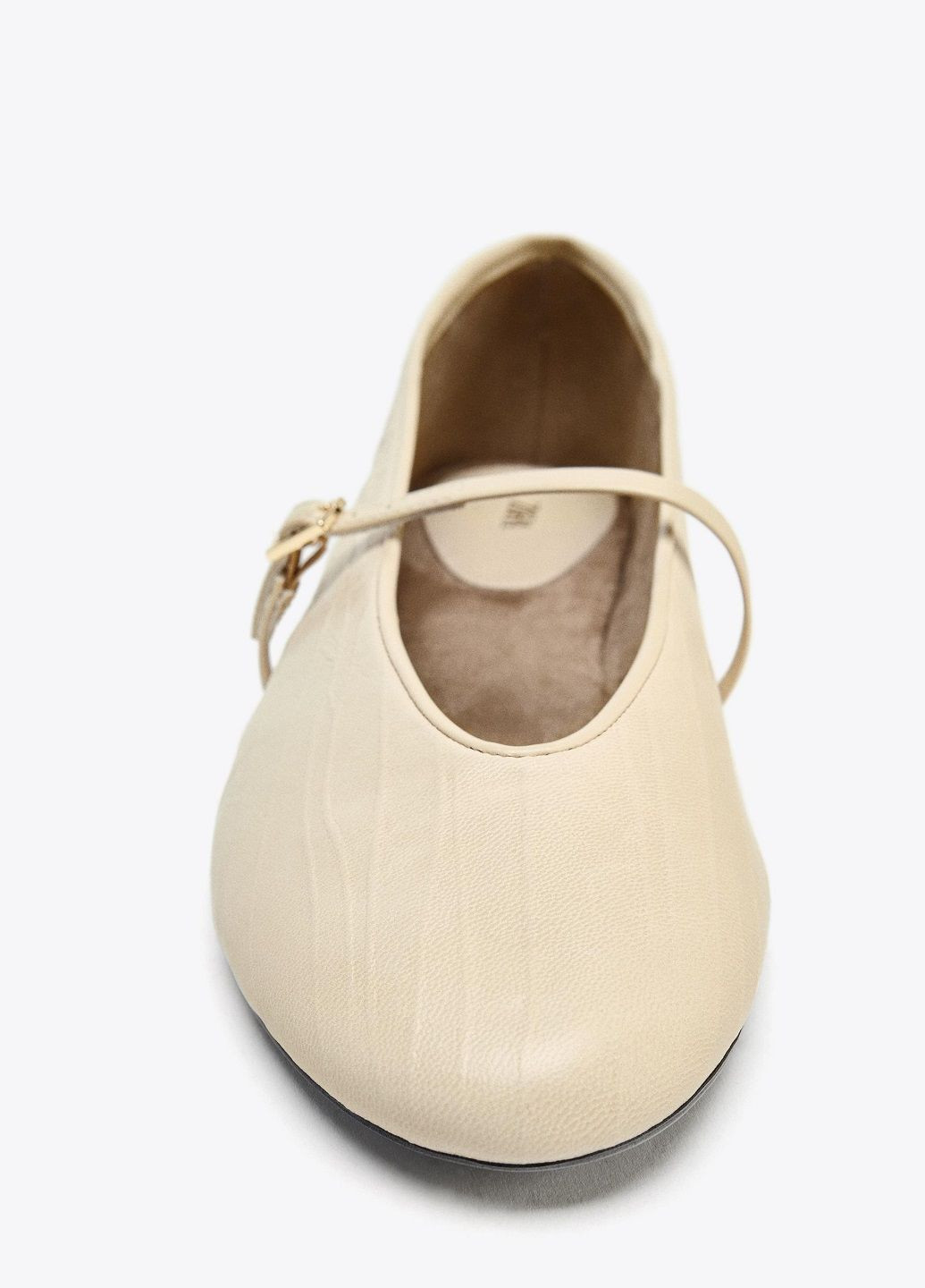 Жіночі балетки Zara | молочні однотонні натуральна шкіра (358907574)