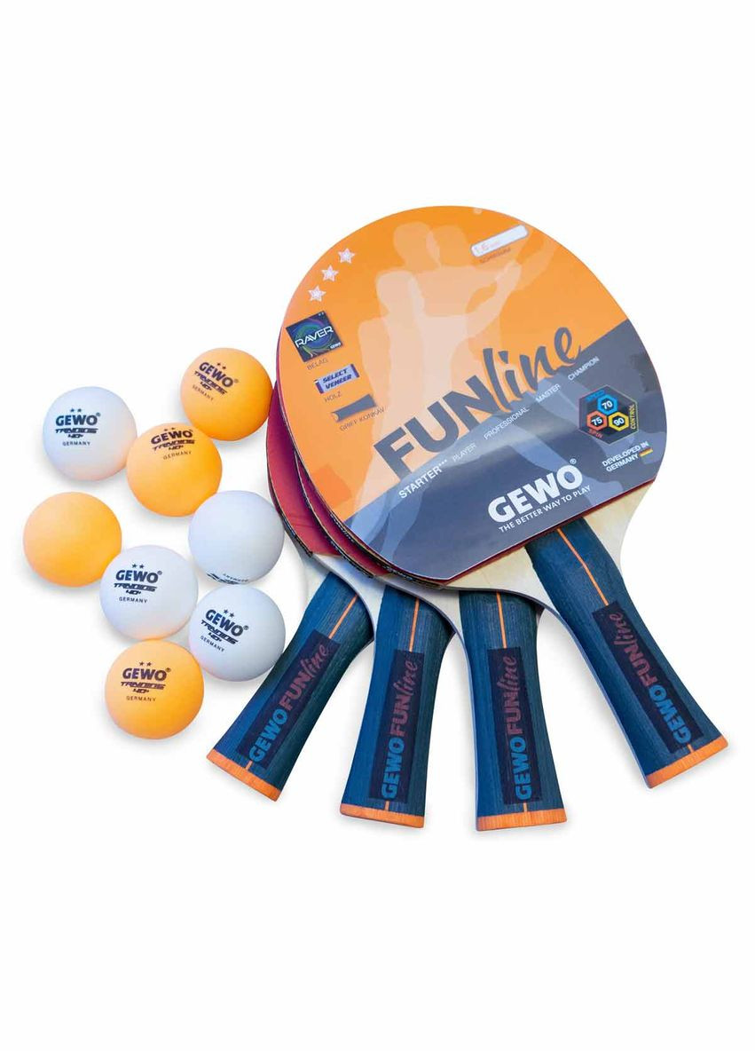 Набір для настільного тенісу Family & Friends 4 Bats 8 Balls (97010000) GEWO (346528851)