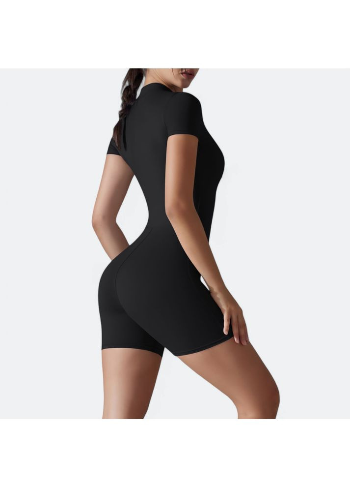 Жіночий комбінезон-ромпер No Brand Elasticromper/black комбінезон-шорти чорний спортивний, домашній, пляжний, повсякденний, відвертий, вечірній нейлон, спандекс