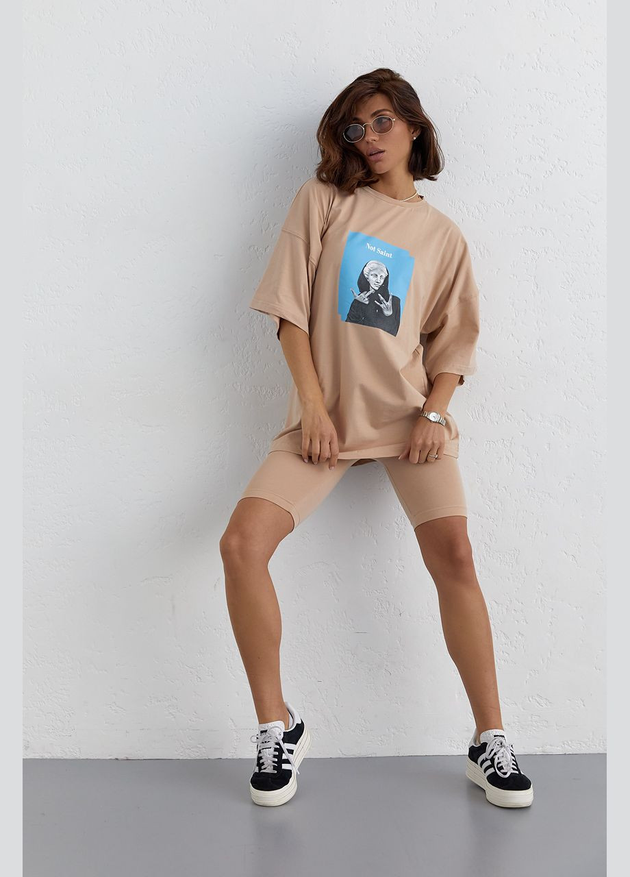 Костюм с футболкой oversize и велосипедками Liton (296909095)