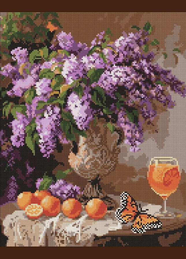 Алмазна мозаїка Ароматний бузок ©sophiia_іllustrations 40x50 AMO8125 Ідейка (322283720)