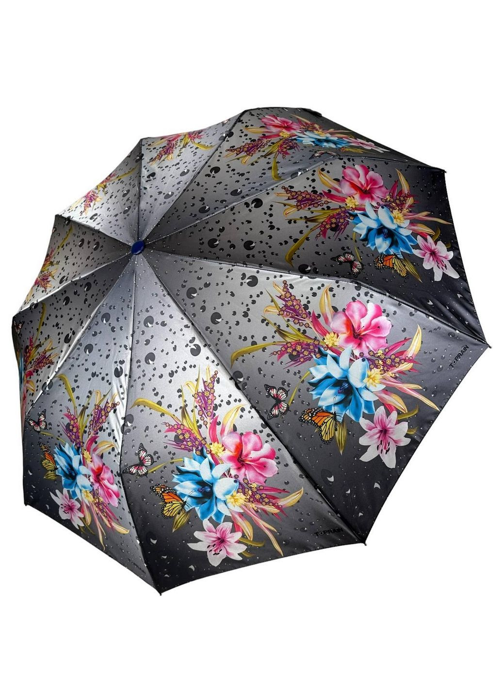 Серый женский зонт полуавтоматический d=97 см Toprain (288047747)