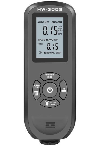 Товщиномір фарби цифрової HW-300 S 0 - 2000 мкм Fe та Nfe Чорний (050739) Icar (349843781)