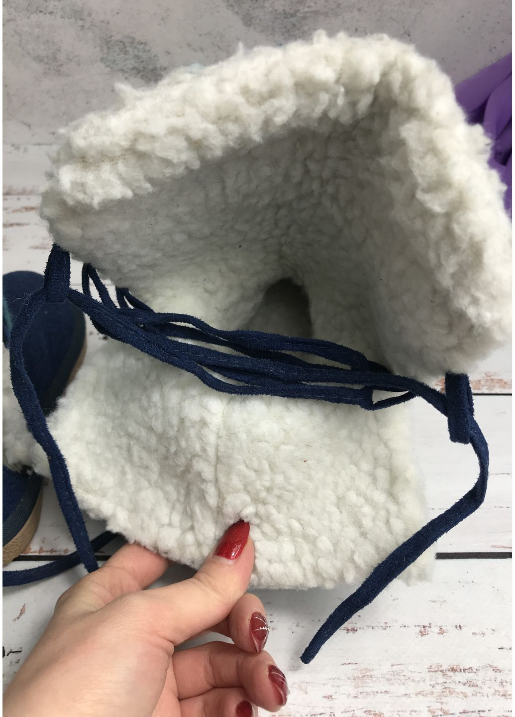 Синие угги детские на девочку синий (844) No Brand