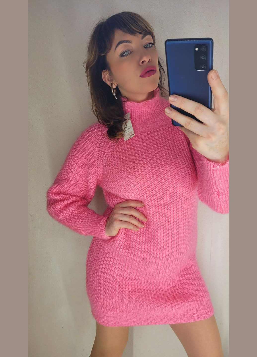 Розовое вязаное платье италия розовое You Best