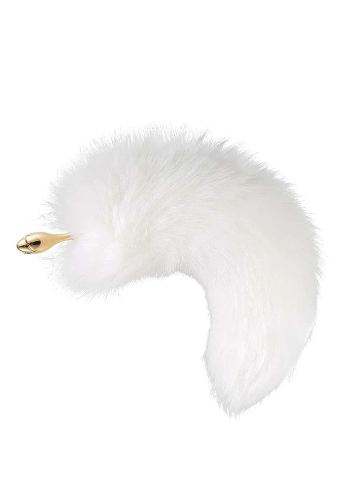 Металлическая анальная пробка Лысый хвост SEVANDA White FoxTail Anal Rose-shape Plug Lockink (315012808)