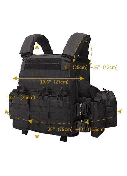 Жилет тактичний плитоноска YAKEDA molle мультикам No Brand (299461008)