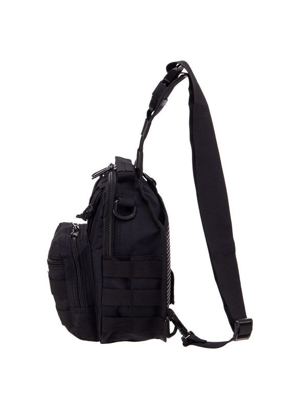 Сумка-слінг тактична з однією лямкою TY-098 (нейлон, оксфорд 900D, р-р 25х23х10см, 6л, чорний) SILVER KNIGHT (361436380)