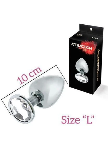 Анальна пробка з кристалом Attraction Toys No74, довжина 10см, діаметр 4см SO4643 MAI (303909957)