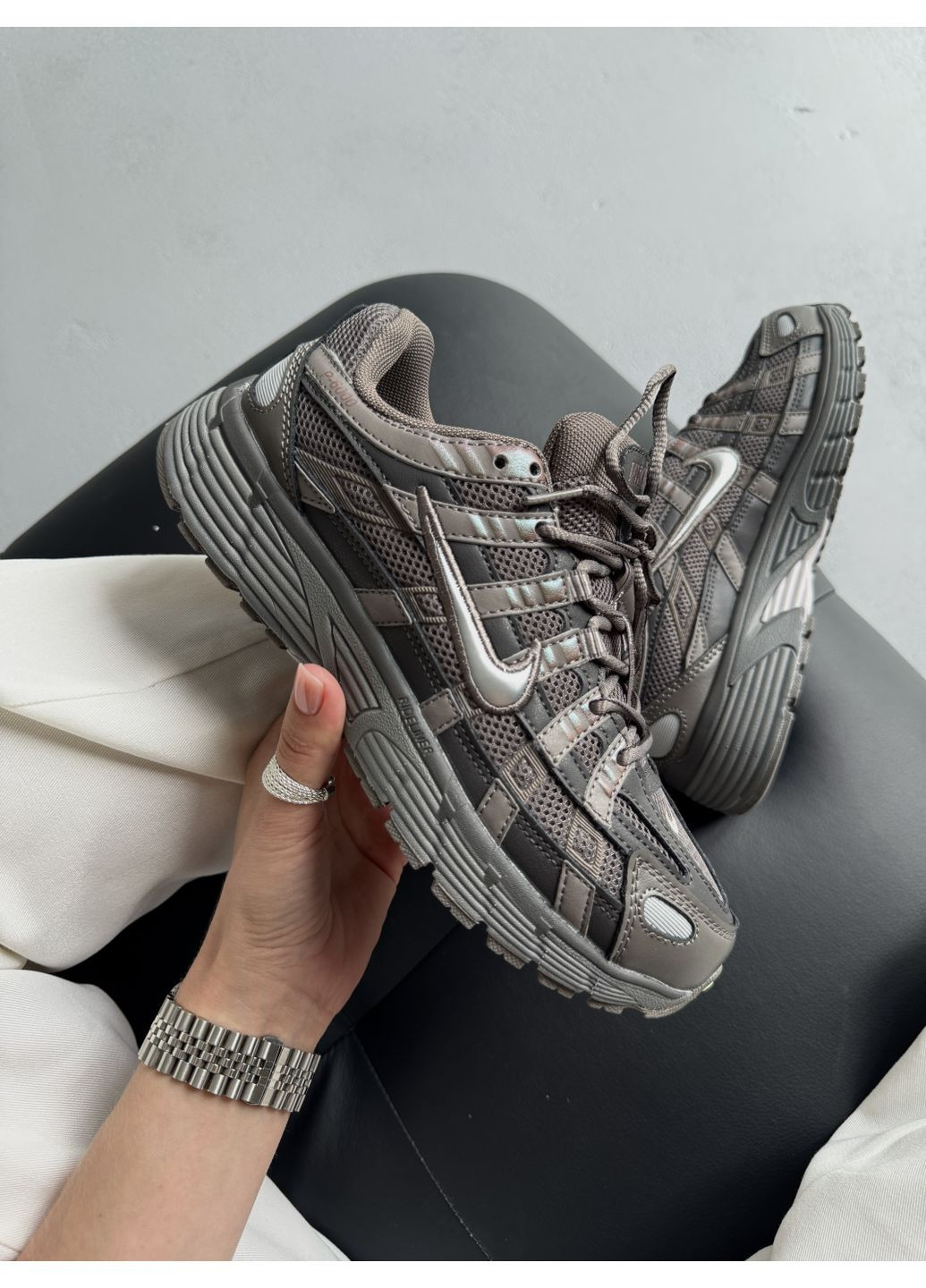 КРОССОВКИ ЖЕНСКИЕ NIKE P-6000 BROWN / GREY НАЙК П-6000 No Brand серые демисезоны (368867343)