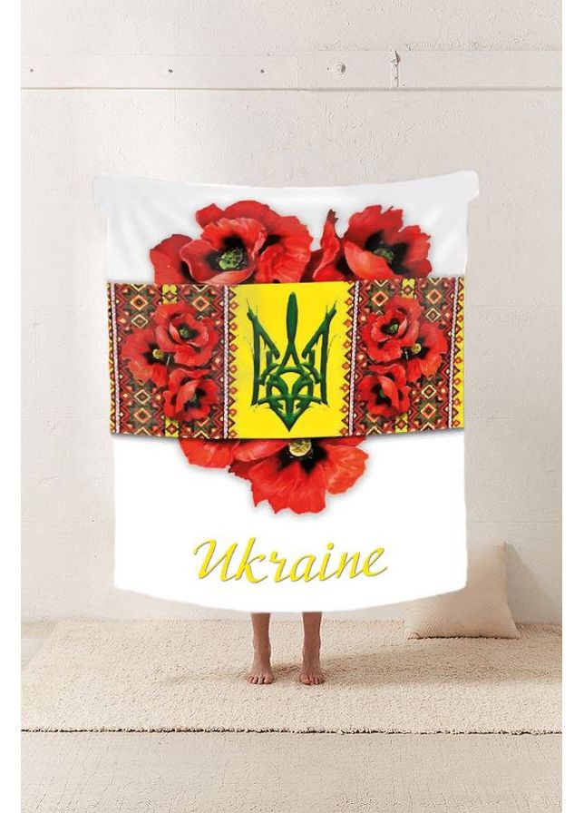 Плед патріотичний 3D Макове серце України 29592 180х215 см FlexDress (368763195)