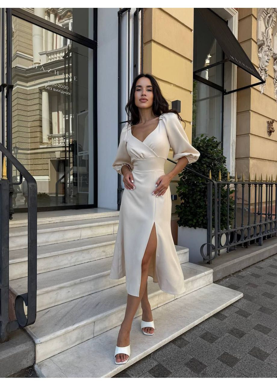 Бежева святковий сукня нарядна popluzhnaya