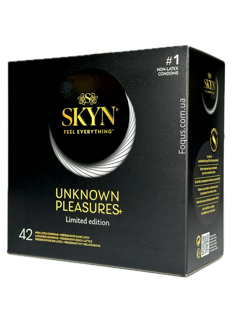 Презервативи UNKNOWN PLEASURES 42 шт (коробка) безлатексні різні види SKYN (303892725)