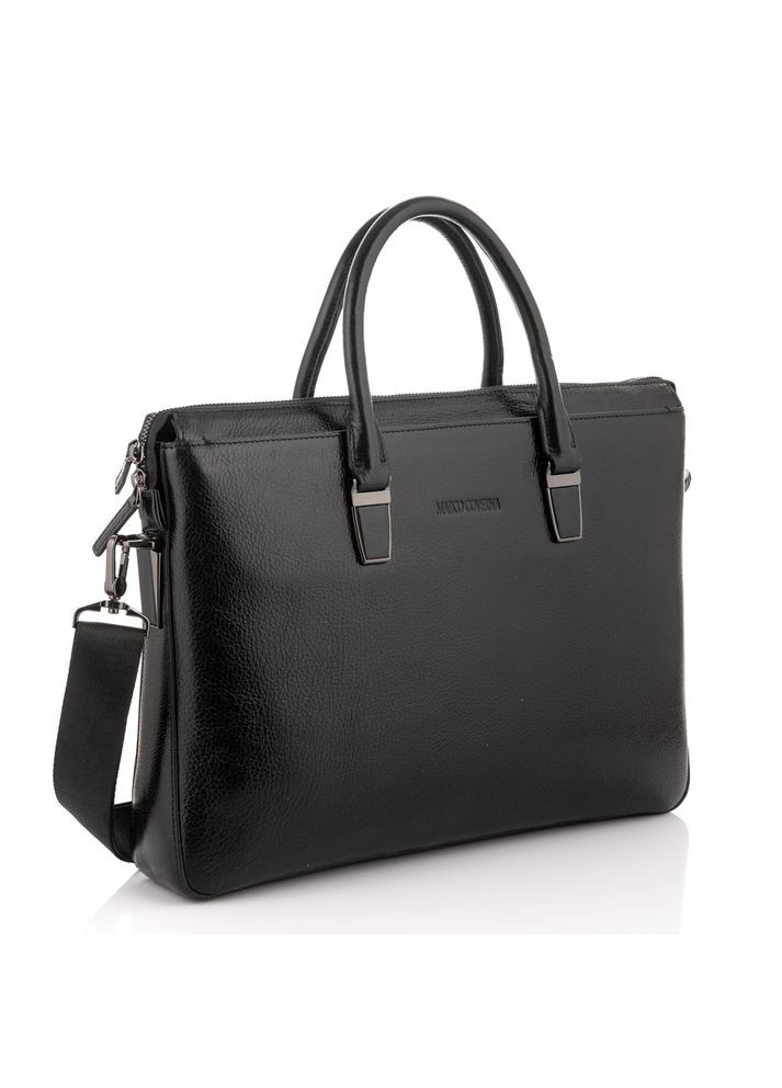 Шкіряна сумка для чоловіків чорного кольору 6825-3 Marco Coverna (303830092)