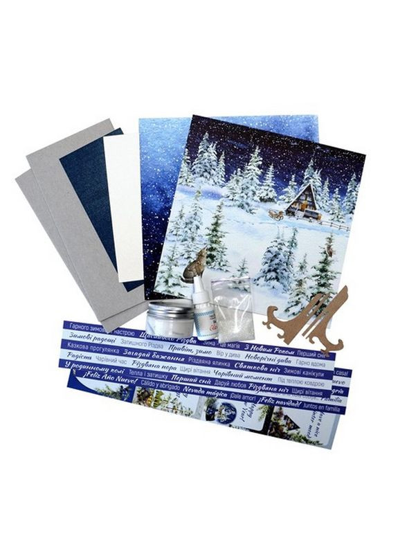 Набор для создания 2 шт поздравительных открыток на подставках "Зимние сказки" FDGCK 048, 20 см х 10 см Fabrika Decoru (365252078)