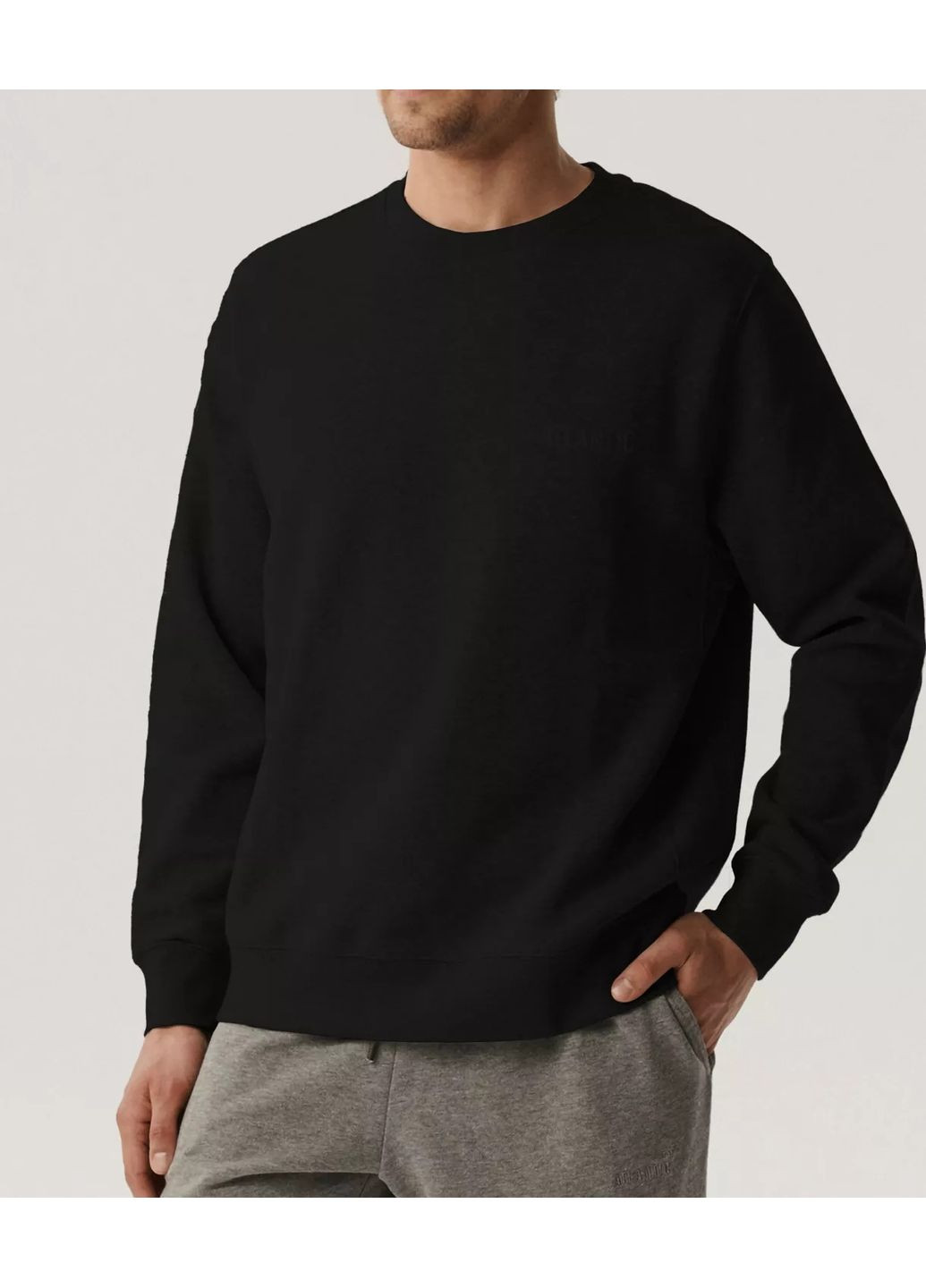 Черный мужской свитшот Atlantic однотонный без декора (348791138)