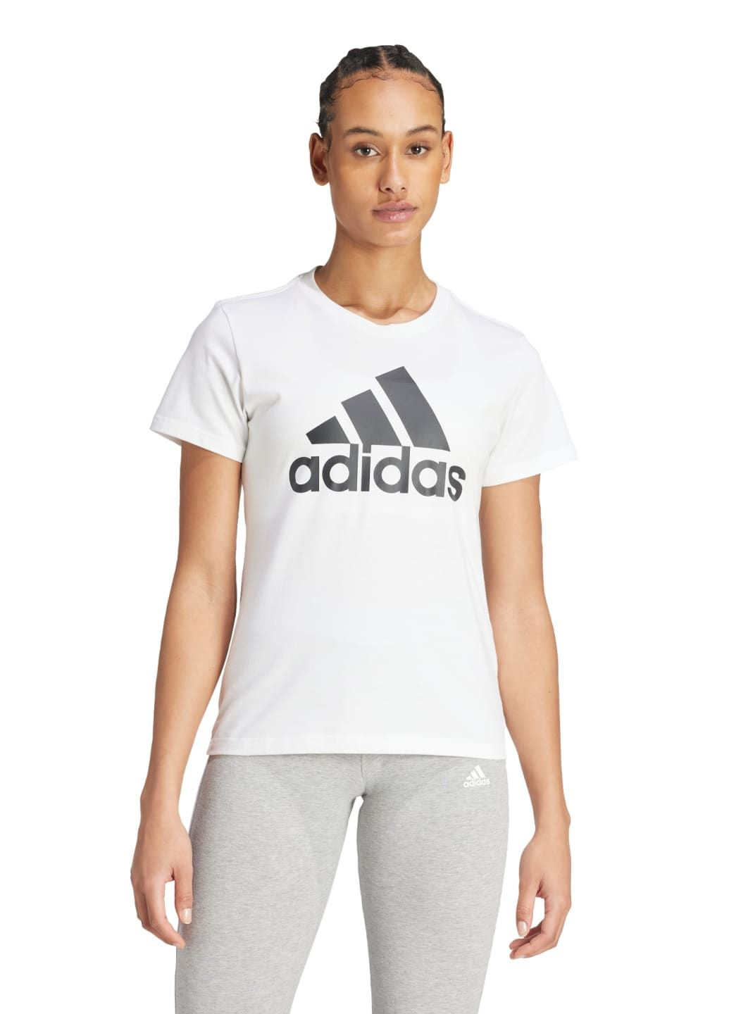 Біла всесезон футболка essentials logo adidas