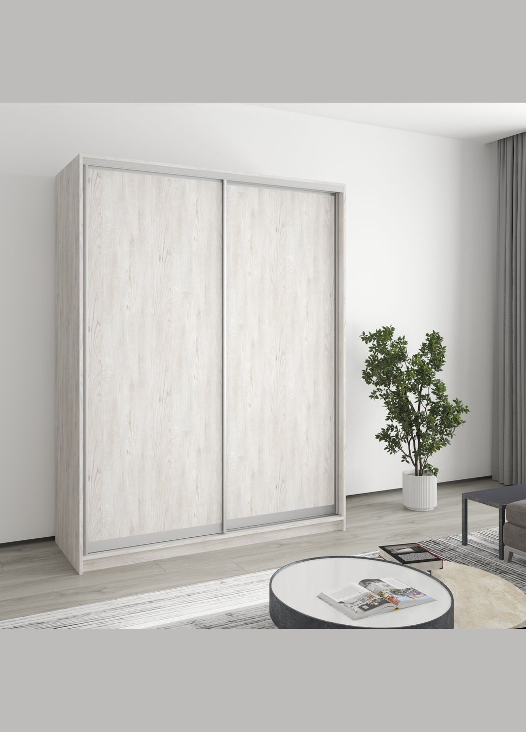 Шафа-купе дводверна Стандарт AL 2ДСП 160x60x210 см Аляска сірий (MBS-2348) MebelStar (346289617)