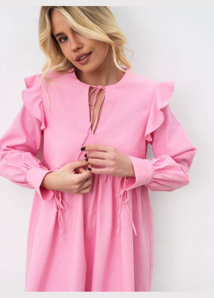 Розовое платье "", розовый, m|l 15585 Romashka однотонное