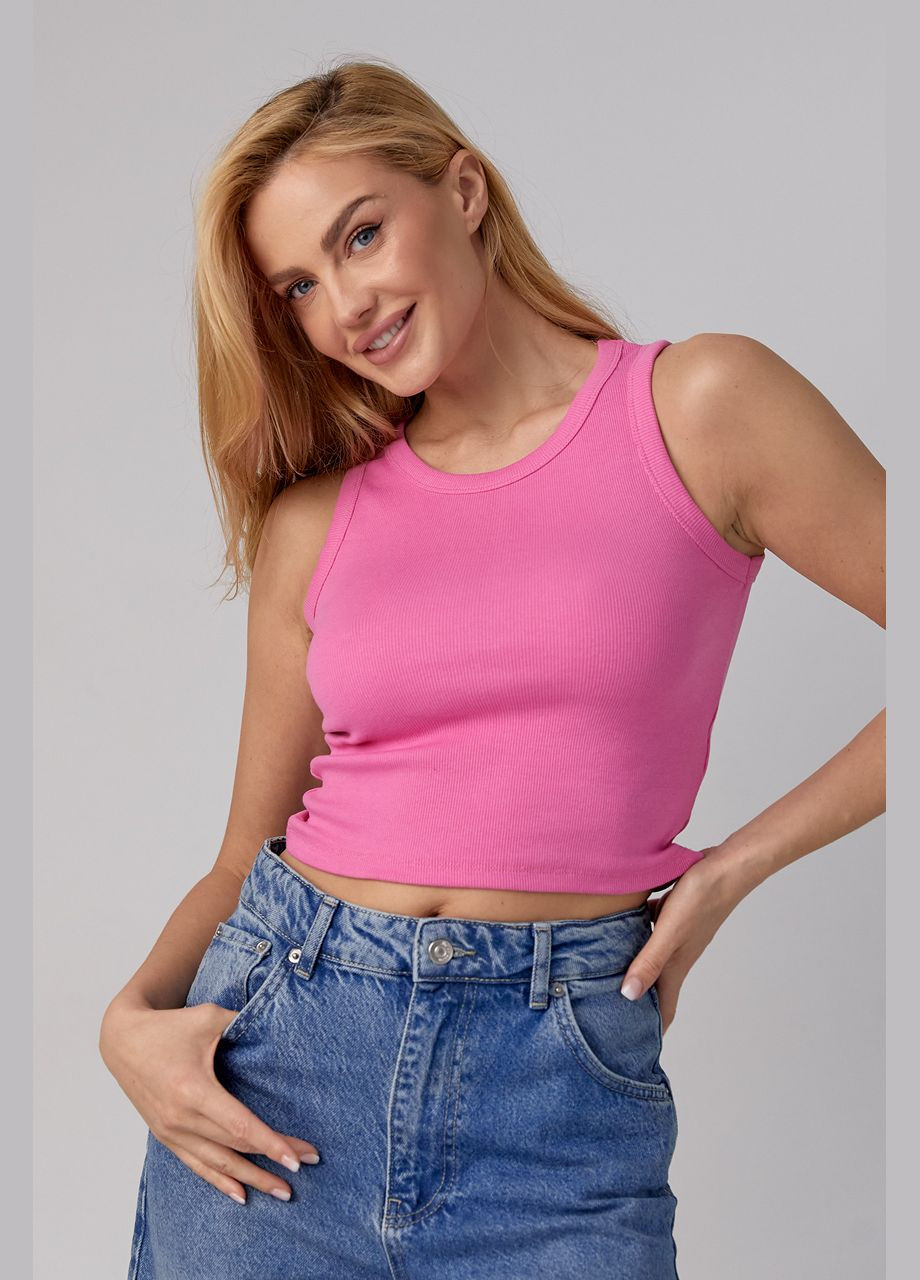 Укорочена майка трикотажна в рубчик Liton — 296469607