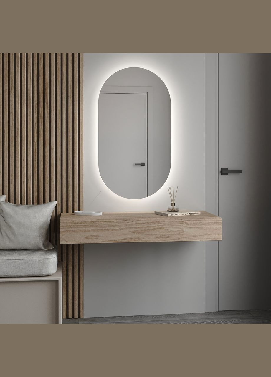 Фігурне навісне дзеркало з LED-підсвіткою Ліль 1000×600 MORELI (335422869)