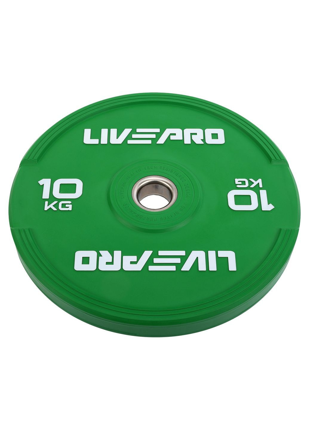 Бамперні диски Bumper Plates LP8332-10 50.5 мм 10 кг Зелений LivePro (362587788)