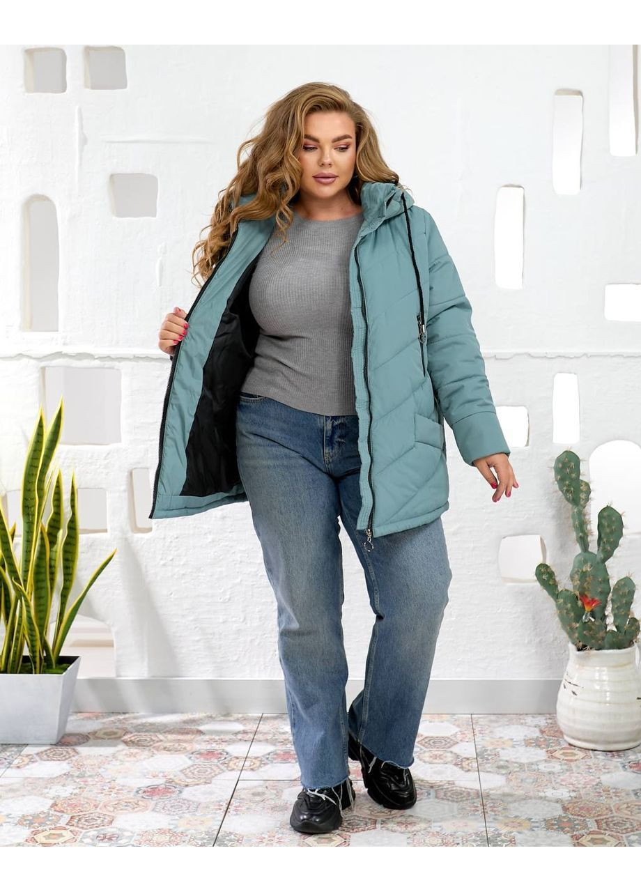 Оливкова зимня куртка зима плащівка еммі,синтепон 250,з кишенями та капюшоном Україна